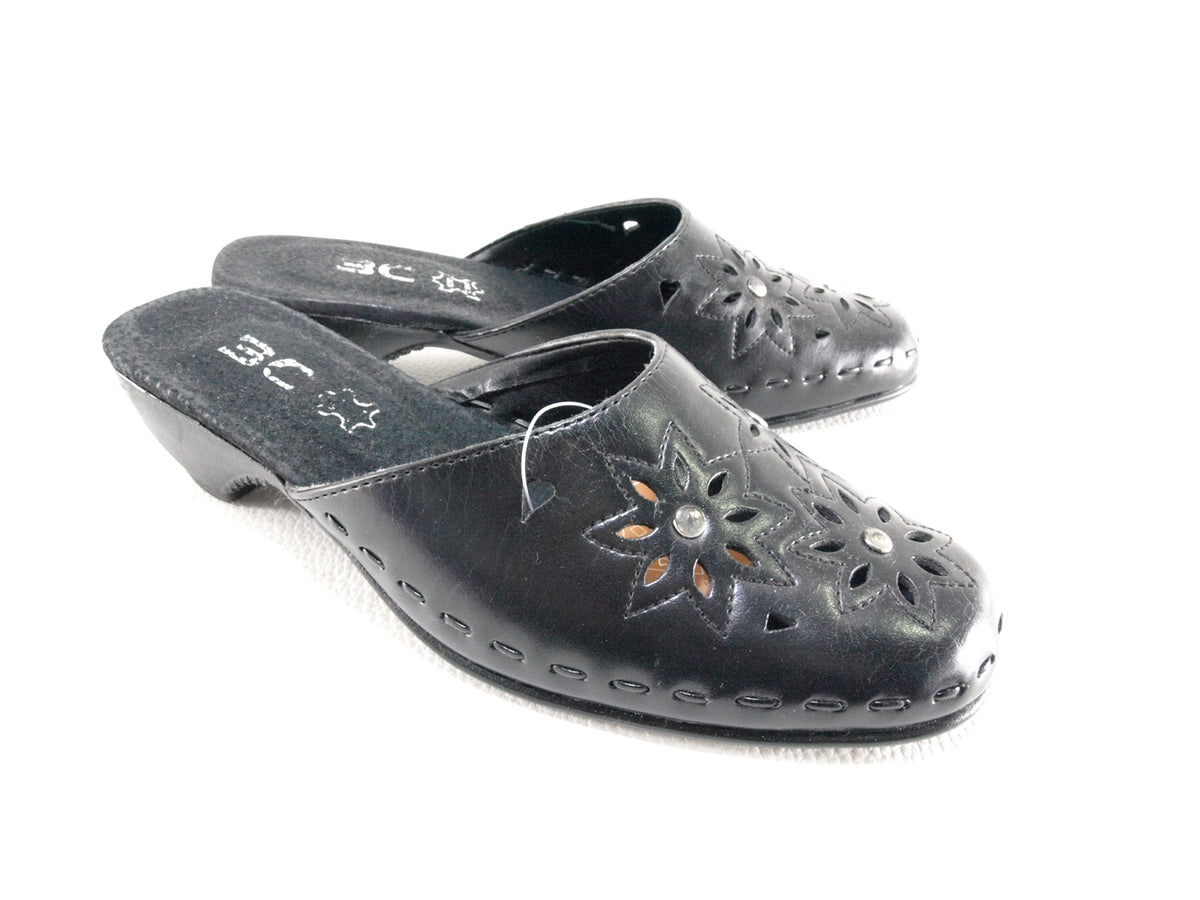 Chaussons ouverts pour femmes noir # 237
