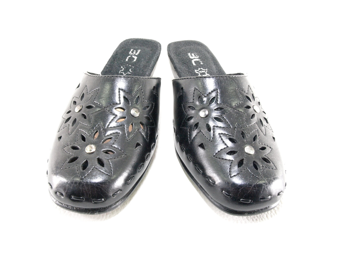 Chaussons ouverts pour femmes noir # 237