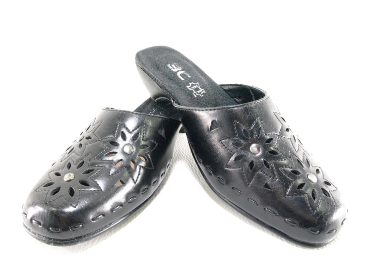 Chaussons ouverts pour femmes noir # 237