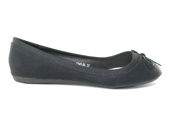 Mocassins ballerines chaussures basses à enfiler pour femme, style décontracté, noir # 3345