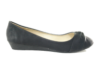 Damen Slipper Keilabsatz Ballerina Loafer Mokassins Slip On Flats Freizeit Black # 8074