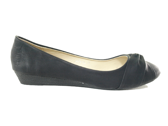 Damen Slipper Keilabsatz Ballerina Loafer Mokassins Slip On Flats Freizeit Black # 8074