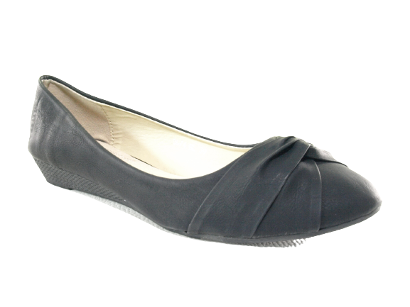Mocassins à semelles compensées pour femmes Ballerines Loafer Chaussures à enfiler plates décontractées Noir # 8074