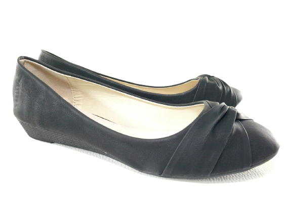 Mocassins à semelles compensées pour femmes Ballerines Loafer Chaussures à enfiler plates décontractées Noir # 8074