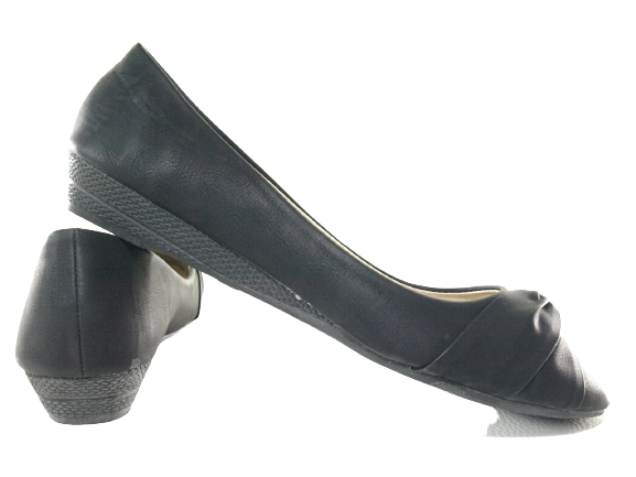 Mocassins à semelles compensées pour femmes Ballerines Loafer Chaussures à enfiler plates décontractées Noir # 8074