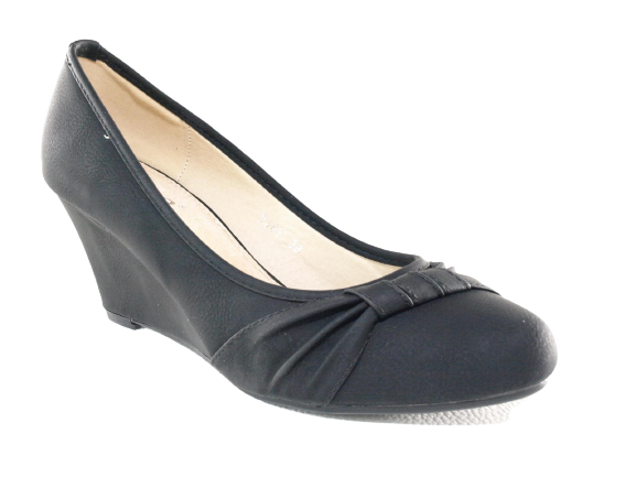 Damen Keilabsatz Pumps Wedges Black # 9381