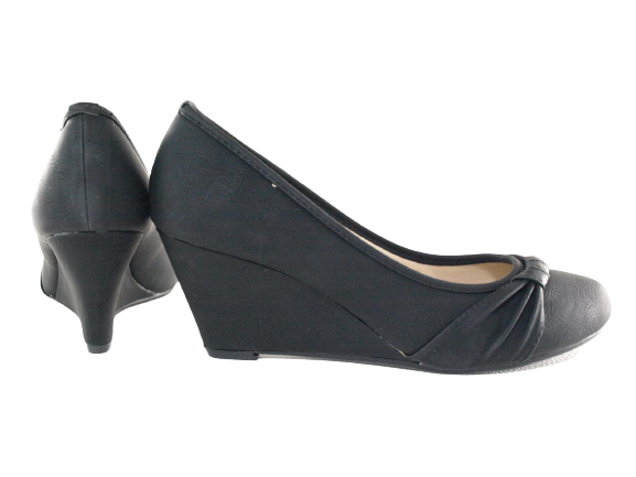Damen Keilabsatz Pumps Wedges Black # 9381