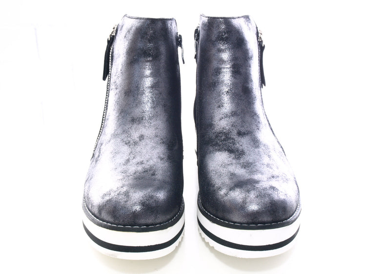 Women's mid-top sneakers casual shoes ankle boots black # 770