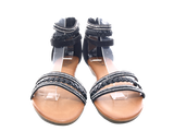 Damen Keilabsatz Sandalen Sommerschuhe Sandaletten Black # 6721