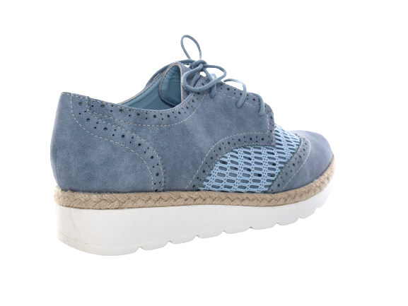 Chaussures femme créateur richelieus chaussures à plateau bleu # 534