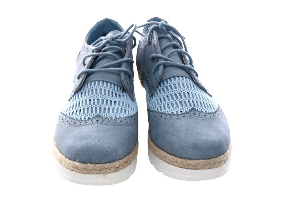 Chaussures femme créateur richelieus chaussures à plateau bleu # 534