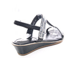 Keilabsatz Sandalen Sommerschuhe Sandaletten Black # 111