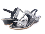 Keilabsatz Sandalen Sommerschuhe Sandaletten Black # 111