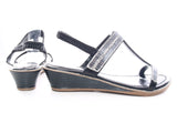 Keilabsatz Sandalen Sommerschuhe Sandaletten Black # 111