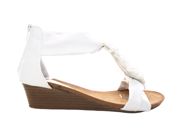 Sandales à talons compensés chaussures d'été nu-pieds blanc # 73