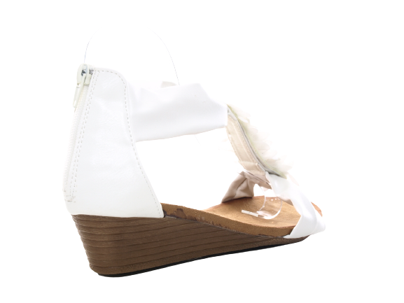 Sandales à talons compensés chaussures d'été nu-pieds blanc # 73