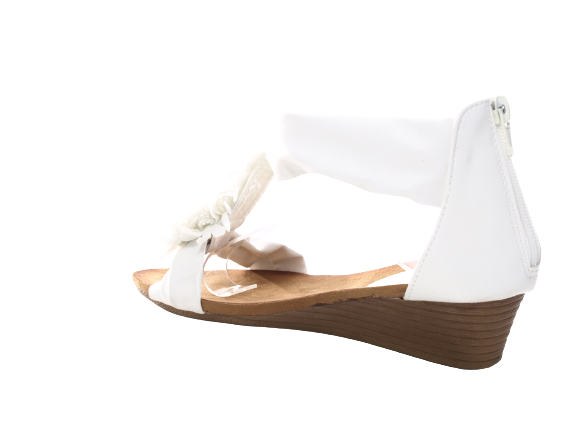 Sandales à talons compensés chaussures d'été nu-pieds blanc # 73