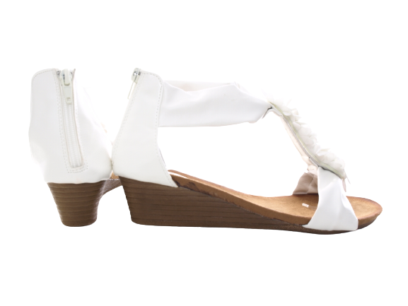 Sandales à talons compensés chaussures d'été nu-pieds blanc # 73