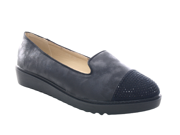 Mocassins ballerines à enfiler pour femme, chaussures plates décontractées, noir # 001