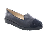 Damen Slipper Ballerina Loafer Mokassins Slip On Flats Freizeit Black #  001