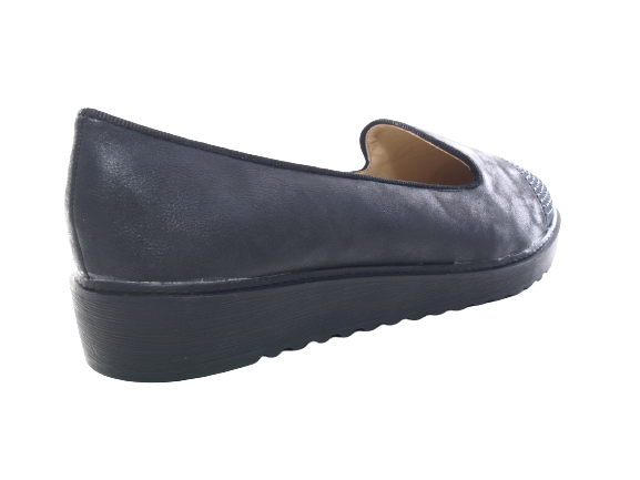 Mocassins ballerines à enfiler pour femme, chaussures plates décontractées, noir # 001