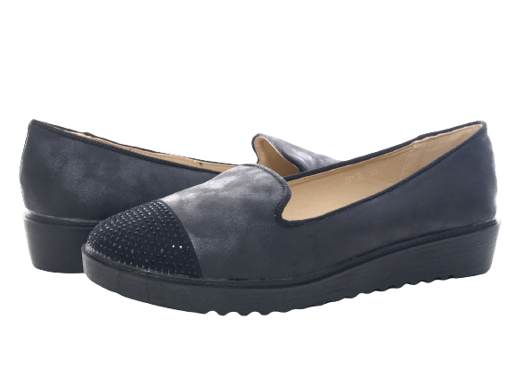 Mocassins ballerines à enfiler pour femme, chaussures plates décontractées, noir # 001