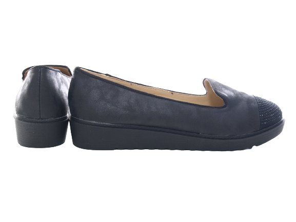 Mocassins ballerines à enfiler pour femme, chaussures plates décontractées, noir # 001