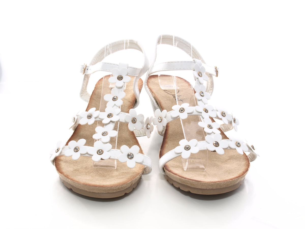 Sandales à talons compensés chaussures d'été nu-pieds blanc # 91