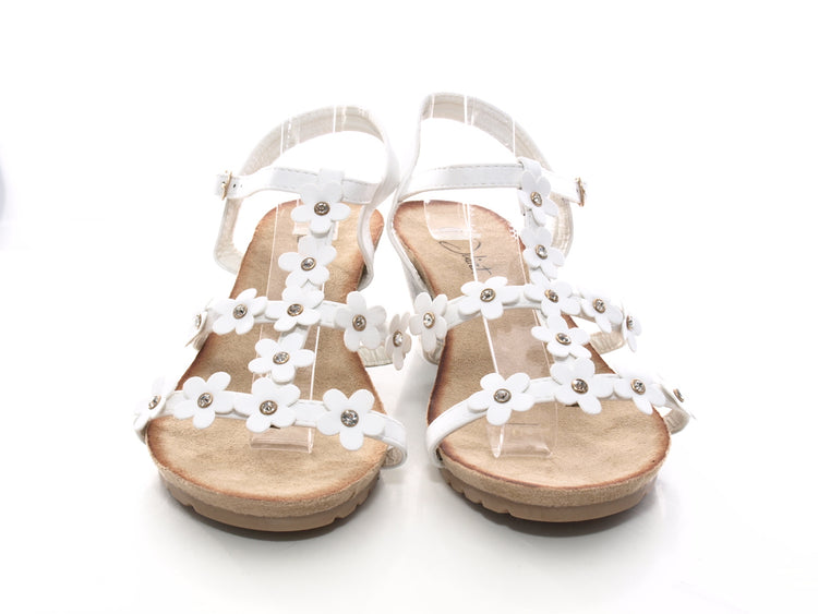 Sandales à talons compensés chaussures d'été nu-pieds blanc # 91