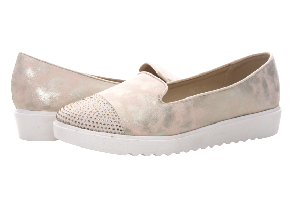 Ballerines mocassins à enfiler pour femme, chaussures plates décontractées, doré # 001