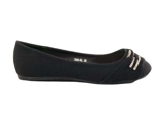 Ballerines mocassins sans lacets pour femmes, chaussures plates décontractées, noir # 7885