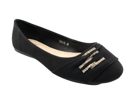 Ballerines mocassins sans lacets pour femmes, chaussures plates décontractées, noir # 7885