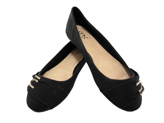 Ballerines mocassins sans lacets pour femmes, chaussures plates décontractées, noir # 7885