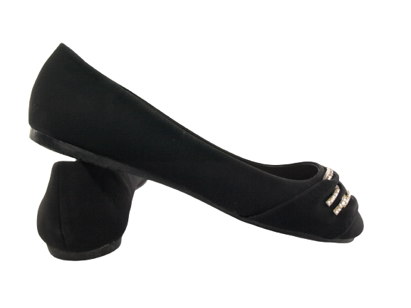 Ballerines mocassins sans lacets pour femmes, chaussures plates décontractées, noir # 7885
