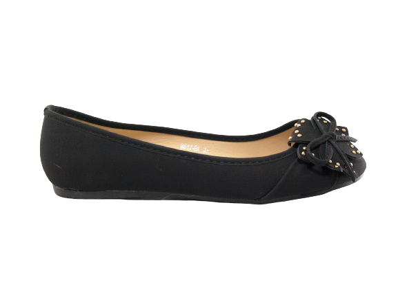 Ballerines mocassins sans lacets pour femmes, chaussures plates décontractées, noir # 9617
