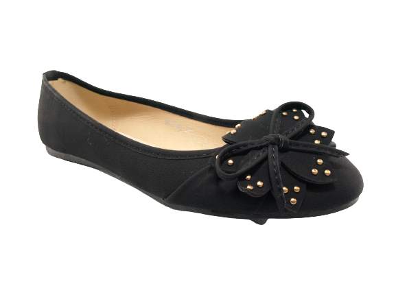 Women's Slip-On Shoes Ballerinas Loafers Moccasins Slip-Ons Flats Leisure Black # 9617