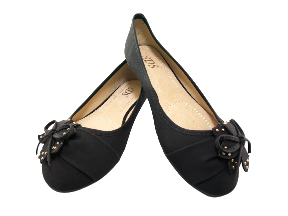 Women's Slip-On Shoes Ballerinas Loafers Moccasins Slip-Ons Flats Leisure Black # 9617