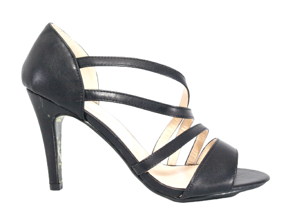 Women's High Heels Evening Shoes Pumps Strappy Black # 25816
