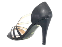 Damen High Heels Abendschuhe Pumps Riemen Black # 25816
