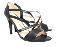 Damen High Heels Abendschuhe Pumps Riemen Black # 25816