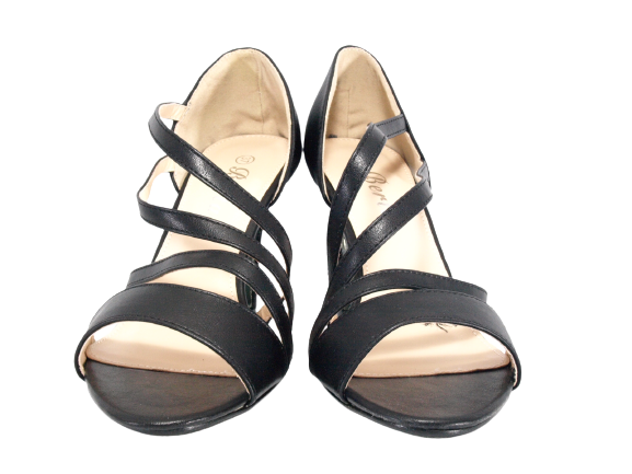 Escarpins à talons hauts pour femmes, chaussures de soirée, brides, noir # 25816