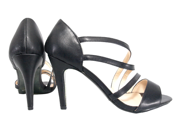 Escarpins à talons hauts pour femmes, chaussures de soirée, brides, noir # 25816