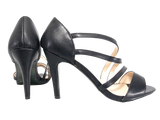 Damen High Heels Abendschuhe Pumps Riemen Black # 25816