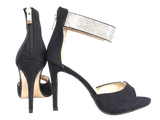 Damen High Heels Abendschuhe Straß Pumps Riemen Black # 9470