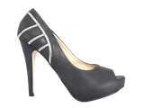 Damen High Heel Peep Toe Pumps Abendschuhe Black # 0199