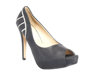 Damen High Heel Peep Toe Pumps Abendschuhe Black # 0199