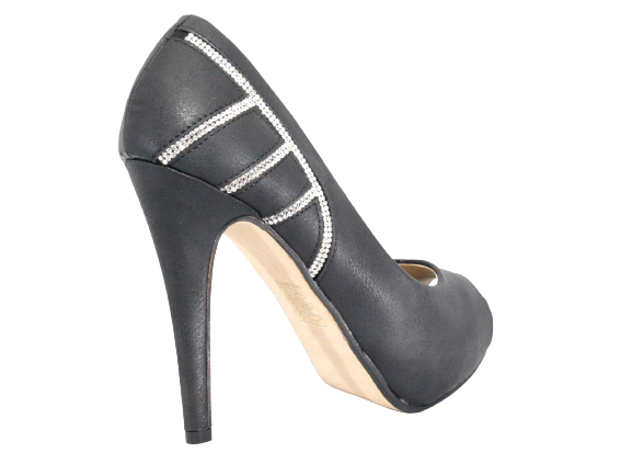 Escarpins femme à talons hauts, peep toe, chaussures de soirée noir # 0199