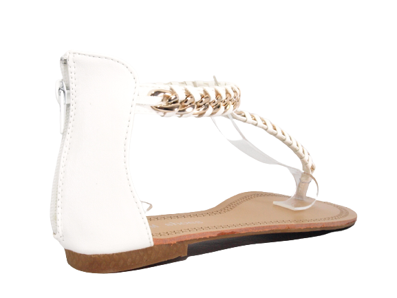 Sandales plates chaussures d'été nu-pieds tongs blanc # 88-27