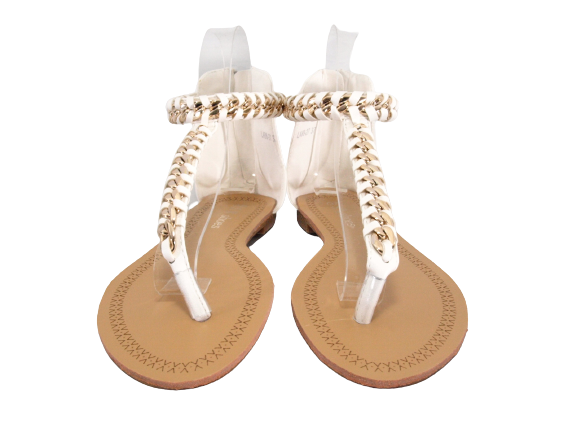 Sandales plates chaussures d'été nu-pieds tongs blanc # 88-27