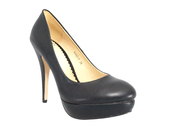 Escarpins à talons hauts et plateforme pour femme, chaussures de soirée, stilettos noir # 5489